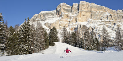 The pistes of Alta Badia are ideal for beginners